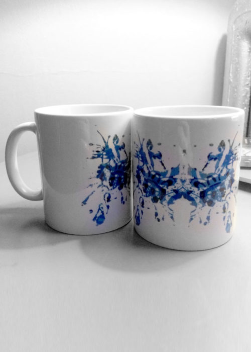Blue Rorschach Test Ink Blot Mugs