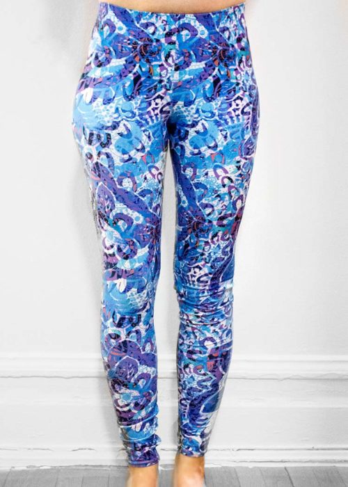 Traditional Connect Full Length Print Leggings – Blue with White – MICHELLE  SALINS
